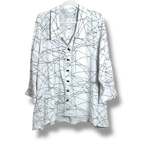 Habitat Button Down Shirt White and Black Size XL - Picture 1 of 7